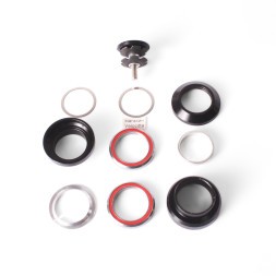 Рулевой вело набор Kenli KL-B208, 9 деталей, безрезьбовая, 1 1/8"x34x30 мм, высота 29.5 мм, промподшипники, алюминий