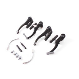 Набор тормоза V-Brake в сборе, комплект: передние/задние, алюминиевые, черный