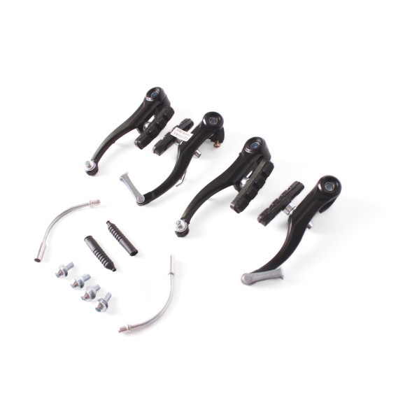 Набор тормоза V-Brake в сборе, комплект: передние/задние, алюминиевые, черный