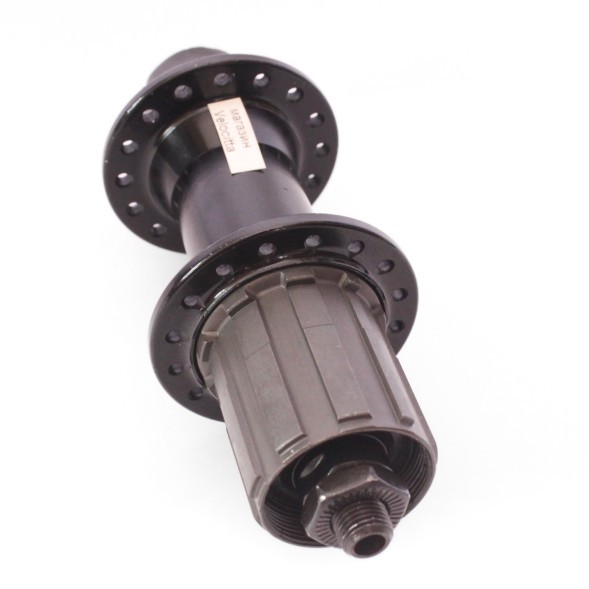 Втулка задняя Wang Zheng WZ-A281RQ black-32, ось 3/8&amp;quot;х135x145 мм, алюминиевая, под V-брейк, под кассету 8/10 скоростей, на эксцентрике, 32 отверстия,  б/уп.