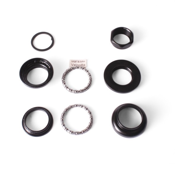 Рулевой набор велосипедный Kenli KL-B202, 1&amp;quot; 5/32&amp;quot;x16, 8 деталей, резьбовая, 22.2x30x27 мм, подшипники, высота 33 мм, сталь