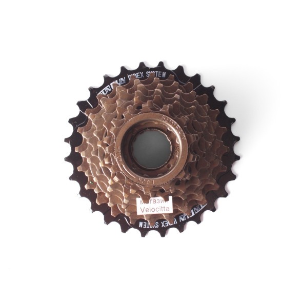 Трещотка велосипедная SunRun, 8 скоростей, 13-28T, черно-коричневая