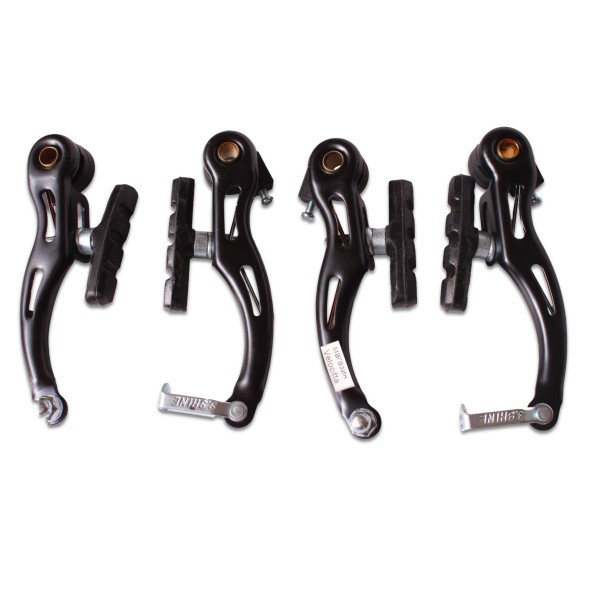 Комплект тормоза V-Brake в сборе, набор: ручки металл, стальные передние/задние тормоза, тросики, черный