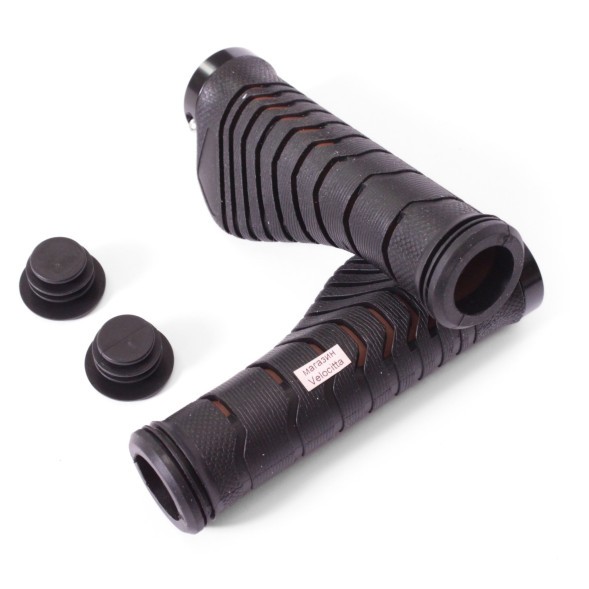 Грипсы (рукоятки руля, комплект), Tech Team SZ-073, 130 мм, Two Side Lock Alu, эргономичные, черный