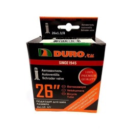Велосипедная камера Duro 26x1 3/8 бутил, автониппель AV, черный