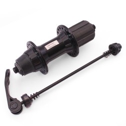 Втулка велосипедная Wang Zheng WZ-A281RQ black, задняя, ALU, под V-br, под кассету 8/10скоростей, с эксцентриком, 36 отверстий, ось 3/8"х135x145 мм, торг. уп.