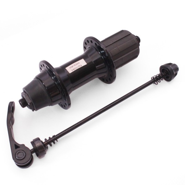 Втулка велосипедная Wang Zheng WZ-A281RQ black, задняя, ALU, под V-br, под кассету 8/10скоростей, с эксцентриком, 36 отверстий, ось 3/8&amp;quot;х135x145 мм, торг. уп.