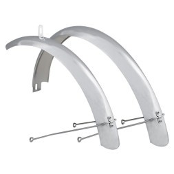 Велосипедные крылья FD-S26-0-SH, 26&amp;quot;, комплект переднее/заднее, металлические, с &amp;quot;усами&amp;quot;, хром HD-5