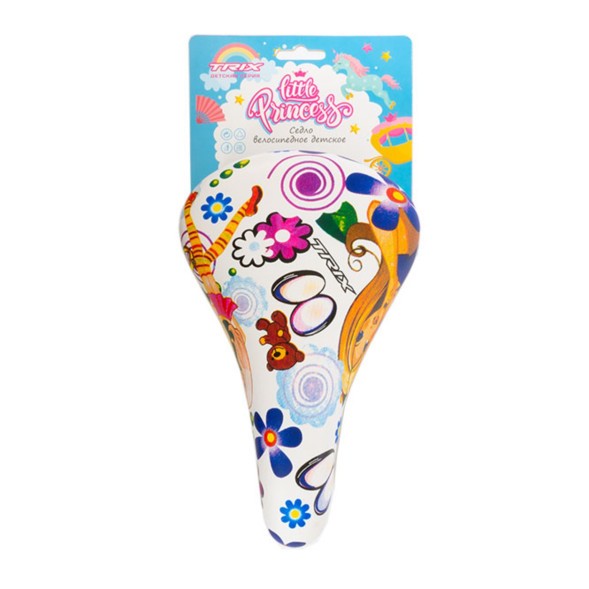 Седло детское TRIX Little Princess, 230х140 мм, бело-разноцветное