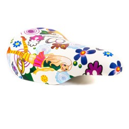 Седло детское TRIX Little Princess, 230х140 мм, бело-разноцветное