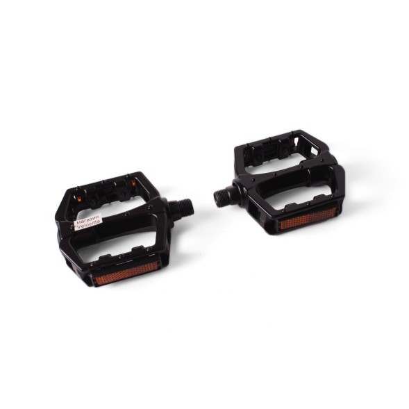 Педали велосипедные Protek, алюминиевые, литые, широкие, облегченные, 83x83 мм, черный