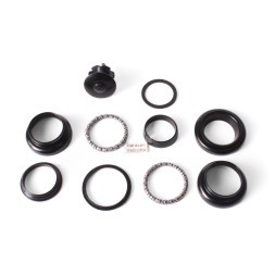 Рулевой набор Kenli KL-B207, 10 деталей, 1 1/8"x34x30 мм, с подшипниками 5/32"x20 мм, высота 26 мм, алюминий/сталь