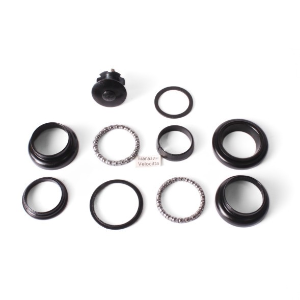 Рулевой набор Kenli KL-B207, 10 деталей, 1 1/8&amp;quot;x34x30 мм, с подшипниками 5/32&amp;quot;x20 мм, высота 26 мм, алюминий/сталь