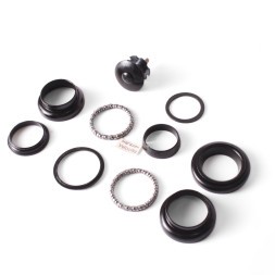 Рулевой набор Kenli KL-B207, 10 деталей, 1 1/8"x34x30 мм, с подшипниками 5/32"x20 мм, высота 26 мм, алюминий/сталь