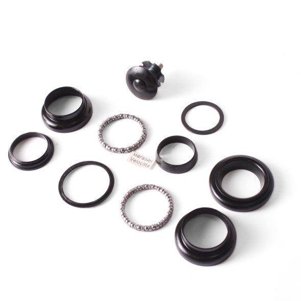 Рулевой набор Kenli KL-B207, 10 деталей, 1 1/8&amp;quot;x34x30 мм, с подшипниками 5/32&amp;quot;x20 мм, высота 26 мм, алюминий/сталь