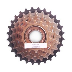 Трещотка Saiguan, 6 скоростей, зубья 14-28T, индексная, сталь, коричневый