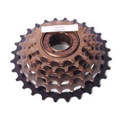 Трещотка Saiguan, 6 скоростей, зубья 14-28T, индексная, сталь, коричневый