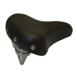 Велоседло AZ-5595, 245х215 мм, Comfort, двойные пружины, с замком, черный