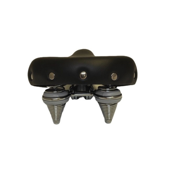 Велоседло AZ-5595, 245х215 мм, Comfort, двойные пружины, с замком, черный