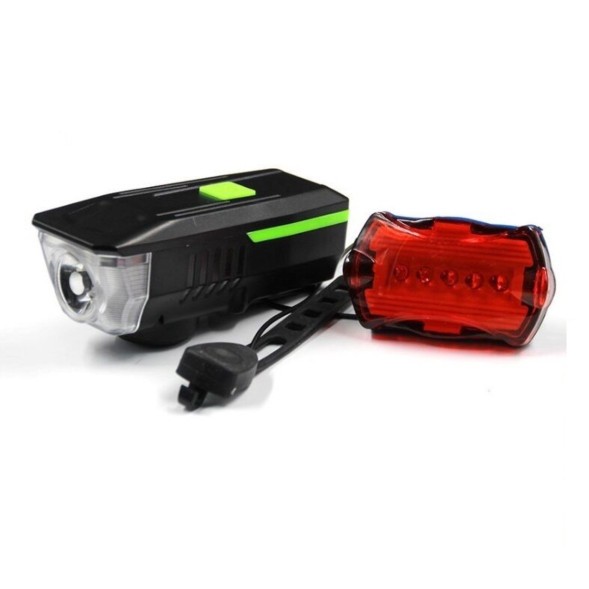 Фонари LY-18, комплект, передний/задний, LED 5 диодов, 4 режима освещения, блистер