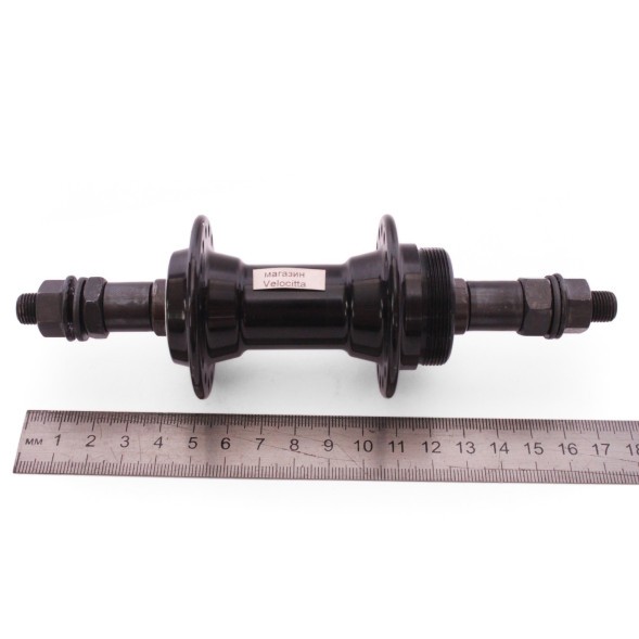 Втулка задняя Wang Zheng WZ-A201R black-32, ось 3/8&amp;quot;х135x175 мм,под V-brake, под трещотку, на гайках, 32H, алюминиевая, б/уп.