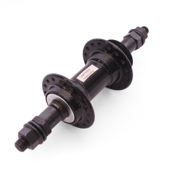 Втулка задняя Wang Zheng WZ-A201R black-32, ось 3/8&amp;quot;х135x175 мм,под V-brake, под трещотку, на гайках, 32H, алюминиевая, б/уп.