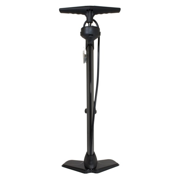 Насос велосипедный Bee Pump P32B-10, ручной-напольный, под ниппель AV/FV, с манометром, 32x600 мм, алюминий, Black