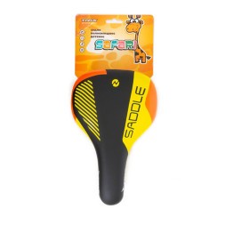 Седло велосипедное Trix Safari, детское, 230х150 мм, черно-желто-оранжевое