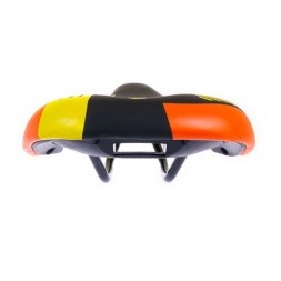 Седло велосипедное Trix Safari, детское, 230х150 мм, черно-желто-оранжевое