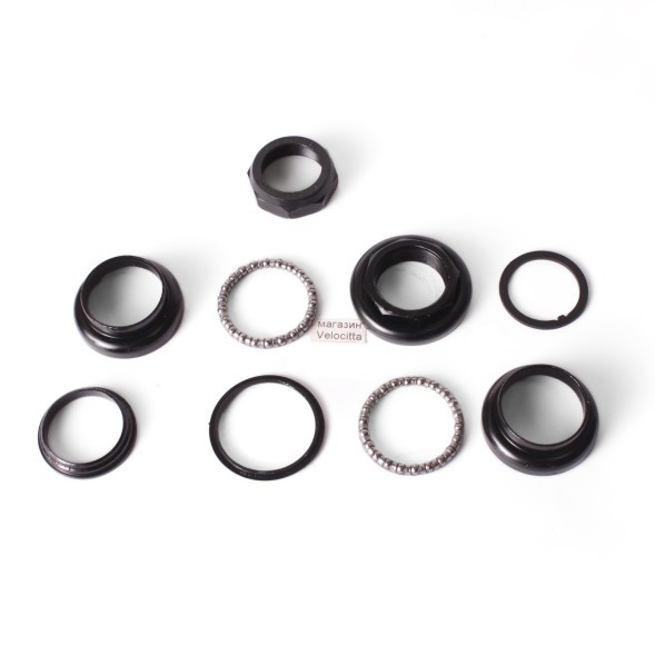 Рулевой набор Kenli KL-B206, 9 деталей, 1 1/8&amp;quot;, 28.6x34x30 мм, с подшипниками 5/32&amp;quot;x20 мм, высота 38 мм, сталь