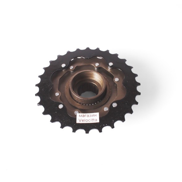 Кассета-трещотка Shunfeng, 6 скоростей, EDX6, 14-28T, стальная, коричневый