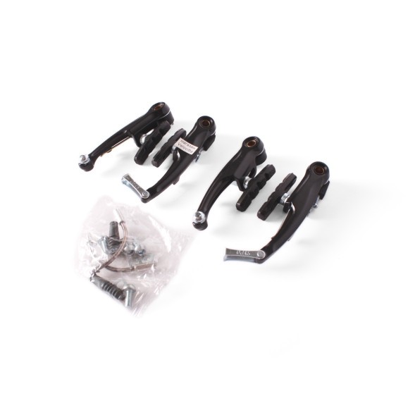 Набор ободных тормозов V-Brake, комплект: передний+задний, алюминий, черный