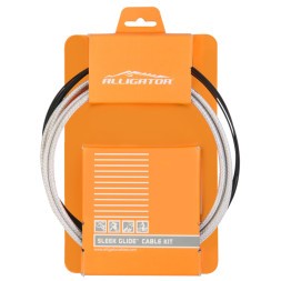 Комплект Alligator LY-BPTFE: 2 троса тормоза, покрытие тефлон 1.6х1000 мм + 1.6х2000 мм, 5-ти слойная Sleek Glide 5.0х2300 мм, наконечники оболочек троса 4 шт. HPA08 + 2 шт. HPA09, 2 направляющие троса IPR08, 2 наконечника троса IPA03