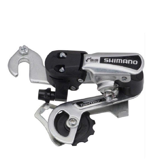 Задний переключатель Shimano Tourney TY21-B, SS, 6 передач, крепление на ось (обратное), серебристый, без уп.