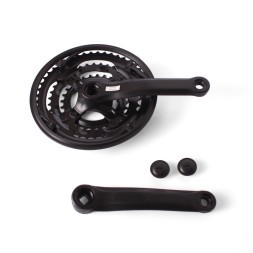 Система шатунов велосипедная 26&amp;quot; D-EDх3, сталь, 28/38/48T, 170 мм, под квадрат, с защитой, черный