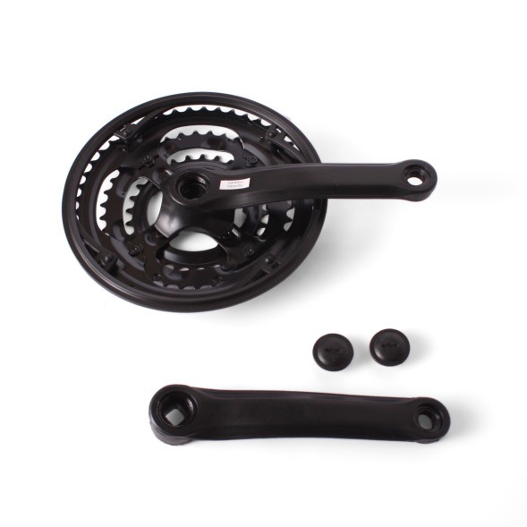 Система шатунов велосипедная 26&amp;quot; D-EDх3, сталь, 28/38/48T, 170 мм, под квадрат, с защитой, черный