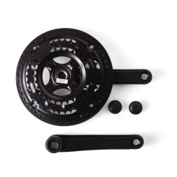 Система шатунов велосипедная 26&amp;quot; D-EDх3, сталь, 28/38/48T, 170 мм, под квадрат, с защитой, черный