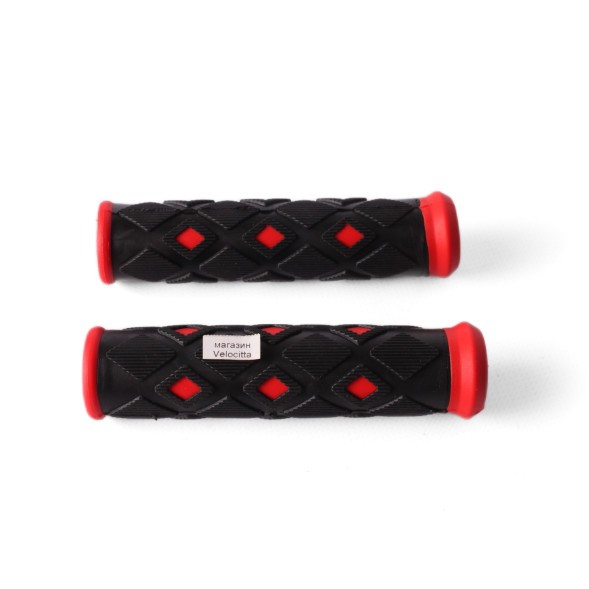 Грипсы велосипедные &amp;quot;Ромбик&amp;quot;, 120 мм, резиновые, красный