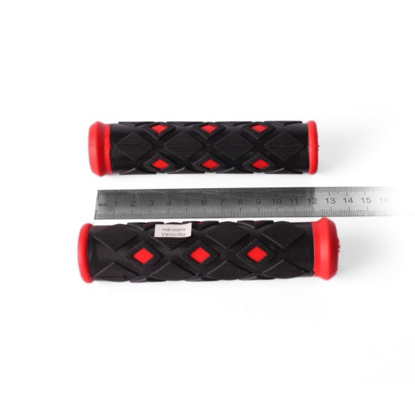 Грипсы велосипедные &amp;quot;Ромбик&amp;quot;, 120 мм, резиновые, красный