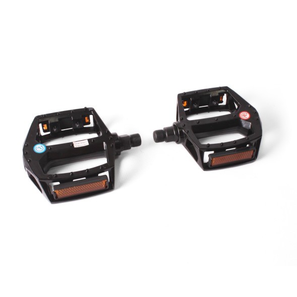 Велопедали New Vision HF-832, рамка алюминий, платформ., ось 9/16&amp;quot;, 95x88 мм, с шипами, черный