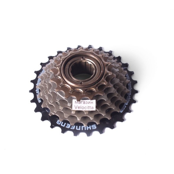 Кассета-трещотка велосипедная Shunfeng, 7 скоростей, 14-28T, коричневая, без. упаковки