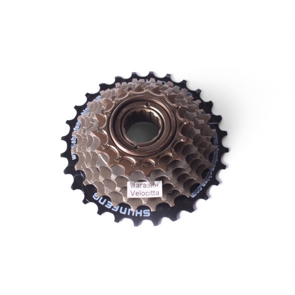 Кассета-трещотка велосипедная Shunfeng, 7 скоростей, 14-28T, коричневая, без. упаковки