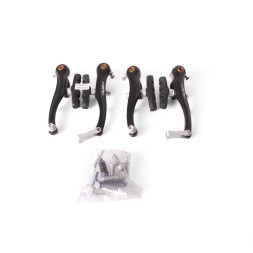 Набор тормоза V-Brake Rush (Radius) 110 мм, передний+задний, с алюминиевой регулировкой, черный