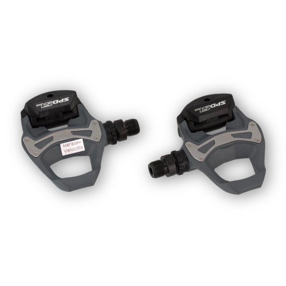 Педали велосипедные Shimano PD-R550 SPD-SL, без отражателей, с шипами, серый