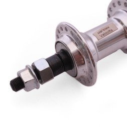 Веловтулка задняя Wang Zheng WZ-A201R silver, ось 3/8"х135x175 мм, ALU, под V-brake, под трещотку, на гайках, 36 отверстий, хром