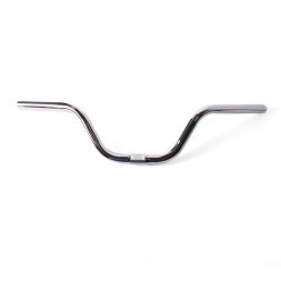 Руль велосипедный 20"-24", дорожный, в сборе, руль 600 мм, посадка Ø25.4 мм, вынос Ø 22,2х200 мм, грипсы, серебристый