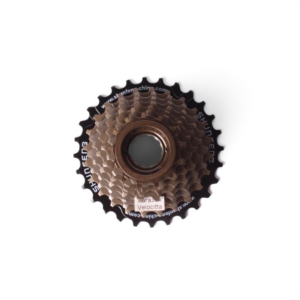 Кассета-трещотка Shunfeng, EDX8, зубья 13-28T, коричневый, торг. упаковка