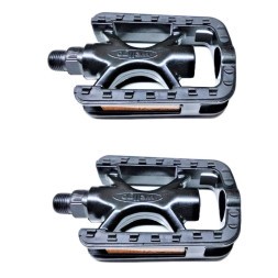 Педали велосипедные Wellgo LU-C33, 107x73 мм, ось 9/16&amp;quot;, алюминиевые, платформенные, с эластомерными накладками, черный