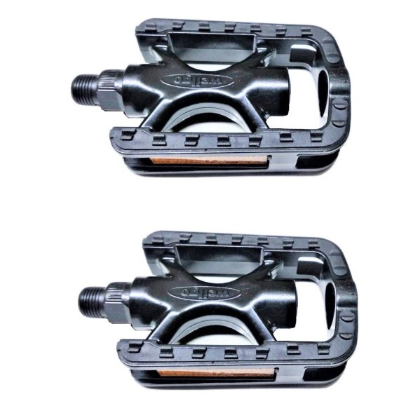 Педали велосипедные Wellgo LU-C33, 107x73 мм, ось 9/16&amp;quot;, алюминиевые, платформенные, с эластомерными накладками, черный