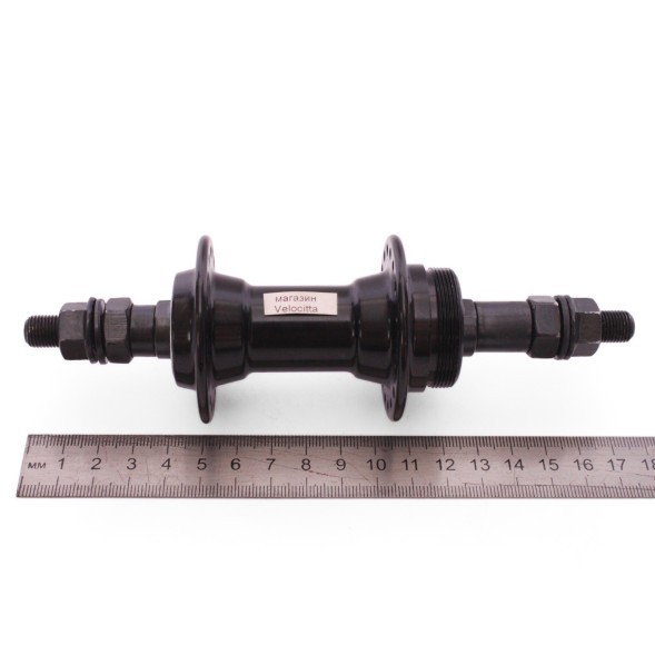 Втулка задняя Wang Zheng WZ-A201R black, ось 3/8&amp;quot;х135x175 мм, алюмин., под V-brake, под трещотку, на гайках, 36 отверстий, box